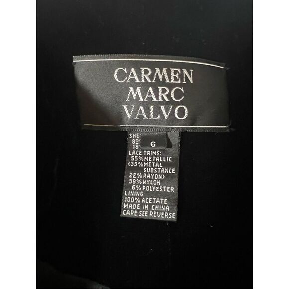 Exquisite Carmen Marc Valvo Silk Velvet Bolero/Shrug W/Beaded Sleeves 6 - Picture 7 of 12